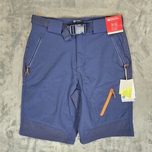 Mountain Wearhouse Forest Trekking Stretch Shorts Sz 30 Belted Hiking Navy